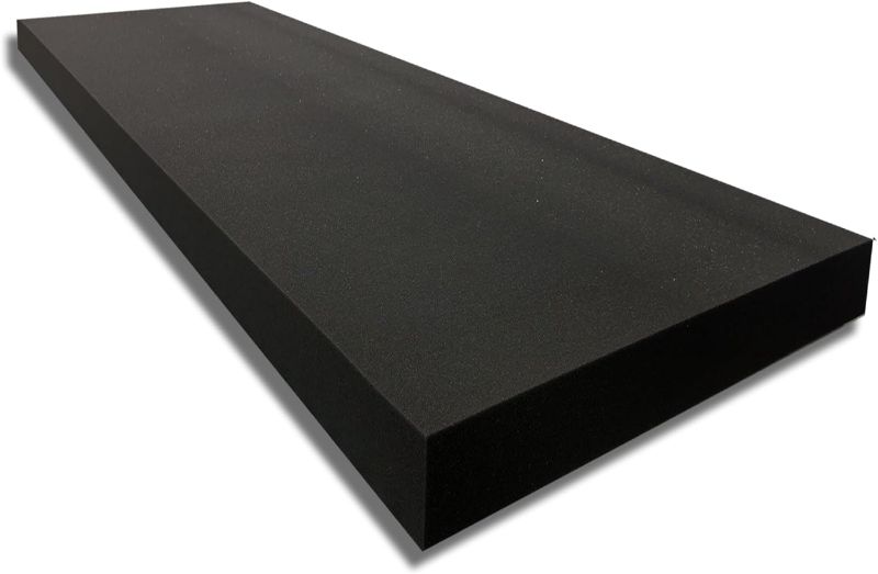 Photo 1 of FoamTouch 1" Thick, 24" Wide x 96" Long Charcoal High Density Foam, Charcoal Foam Ideal for Couch Cushion, Bench Cushion, Seat Replacement, Wheelchair Seat Cushion and More