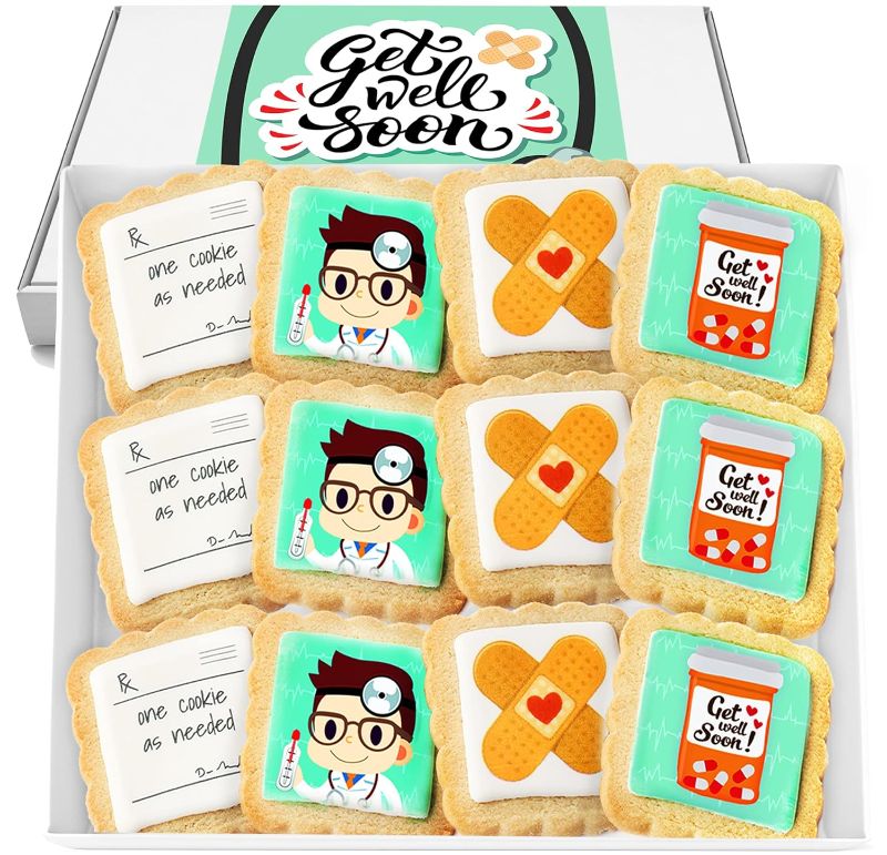 Photo 1 of Get Well Soon Gift Cookies Basket Box For Kids and Adults After Surgery Care Package Feel Better Sick | 12 PACK | Nut Free | Kosher