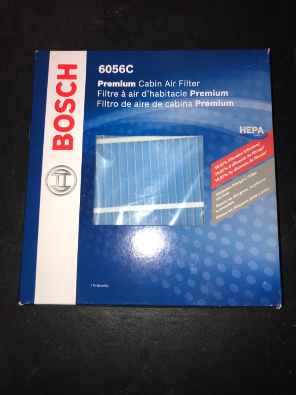 Photo 2 of BOSCH 6055C HEPA Cabin Air Filter - Compatible with Select Lexus ES, GS, GX, IS, LS, RX; Subaru Legacy, Outback; Toyota 4Runner, Camry, Corolla, Highlander, Prius, RAV4, Sequoia, Sienna, Tundra + More