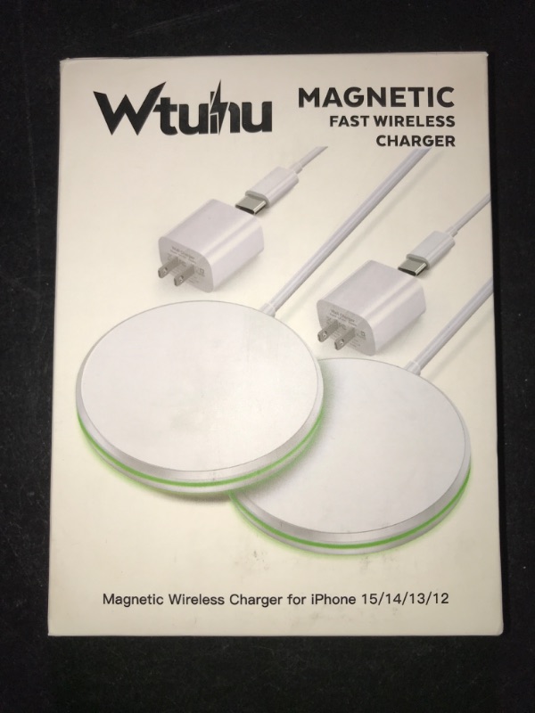 Photo 3 of 2 Pack Magnetic Wireless Charger 15W Apple Mag-Safe Charger with 20W Adapter for iPhone 16/15/14/13/12 Pro/Max/Plus/Mini AirPods 3/2/Pro 2/Pro Mag Safe Wireless Charging Pad with 5ft Charging Cable