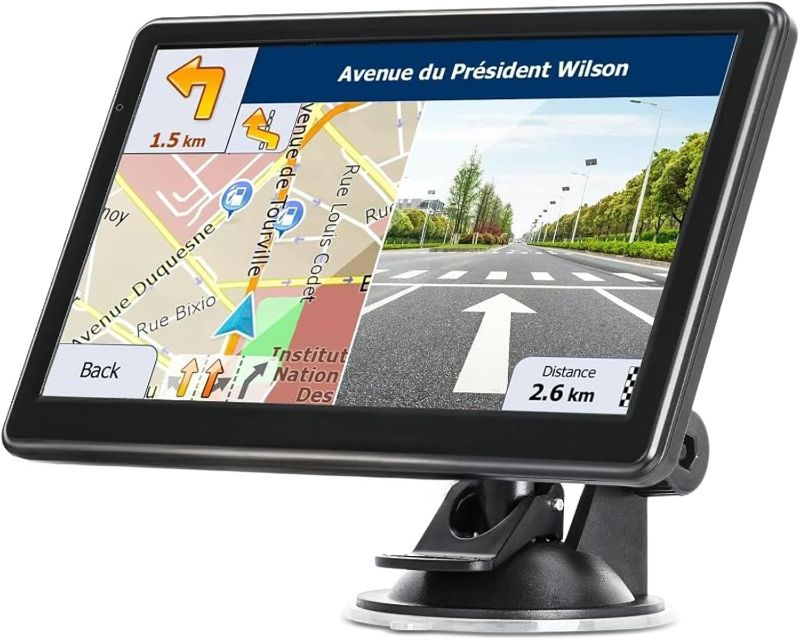 Photo 1 of GPS Navigator for Car, Truck GPS 7 Inch Touch Screen, Latest 2024 Maps for Car GPS, RV GPS Support Voice Turn-by-Turn Guidance, Speed and Red Light Warning, Custom Truck Routing (Black)