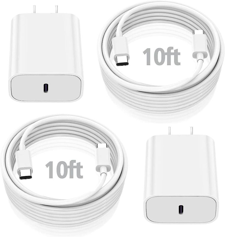 Photo 1 of 10FT iPad Charger Cord, 20W USB C Fast Charger with Long Charging Cable for iPad Pro 13/12/11 inch, iPad 10th Generation, iPad Air 13/11 inch 5th/4th, iPad Mini 6