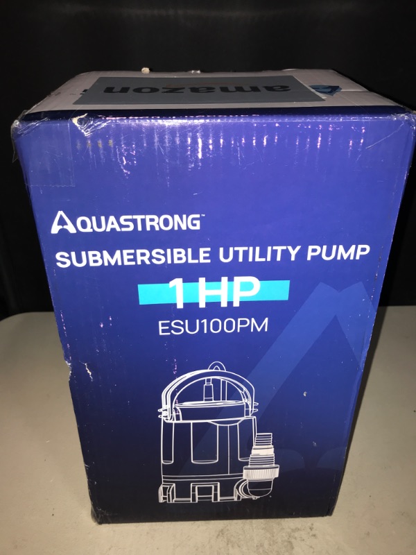 Photo 2 of Aquastrong Sump Pump 1 HP Submersible Water Pump Thermoplastic Portable Utility Pump 4500 GPH High Flow Water Removal for Swimming Pool Garden Pond Basement Window Wells with 10ft Long Power Cord
