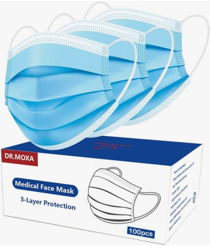 Photo 1 of 100Pcs Medical Grade Black Disposable Face Masks -3 Ply Face Mask for Adults -USA Made Masks, Comfortable,Soft, Breathable