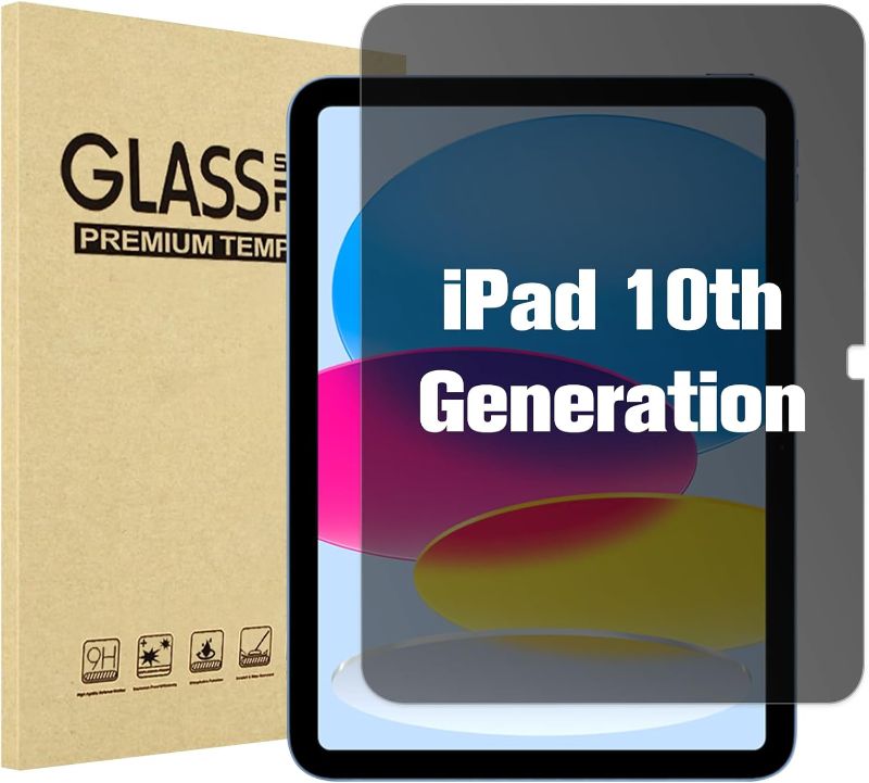 Photo 1 of ProCase 1 Pack Privacy Screen Protector for iPad 10th Generation 10.9 Inch 2022 Model, Anti-Spy Tempered Glass Film for iPad 10 gen 10.9"