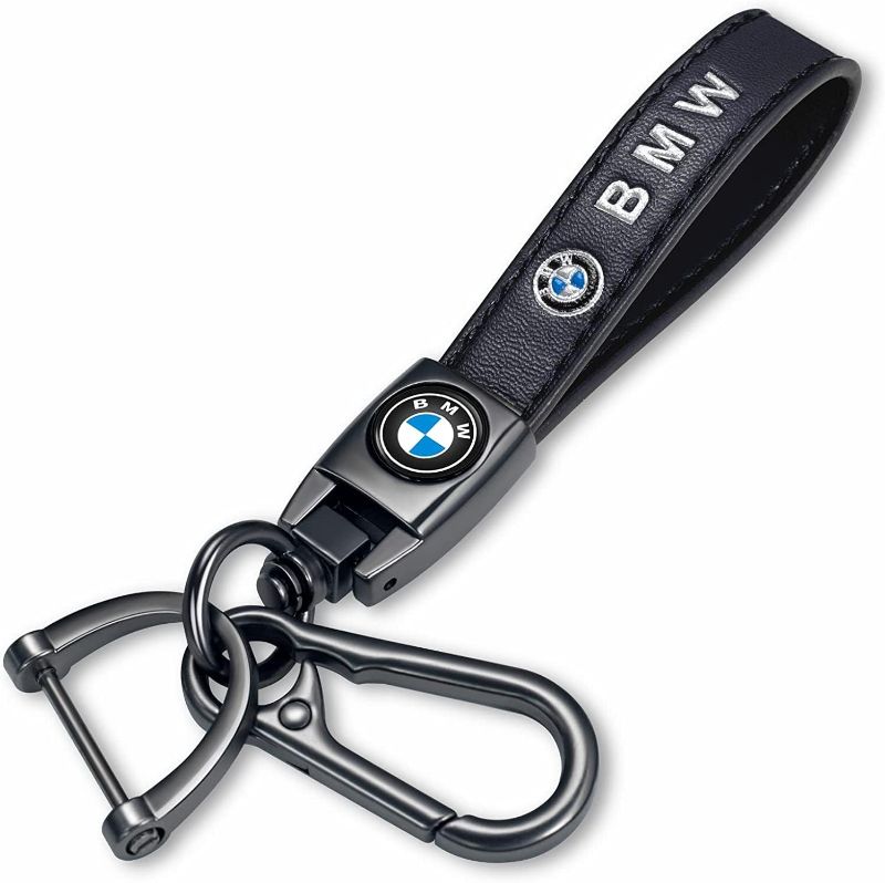 Photo 1 of Genuine Leather Car Key Chain for BMW X1 X3 X5 X6 Z4 X6 X7 Series M 1 M3 M5 6 Series,Keyring Keychain Accessories Family Present(Black)