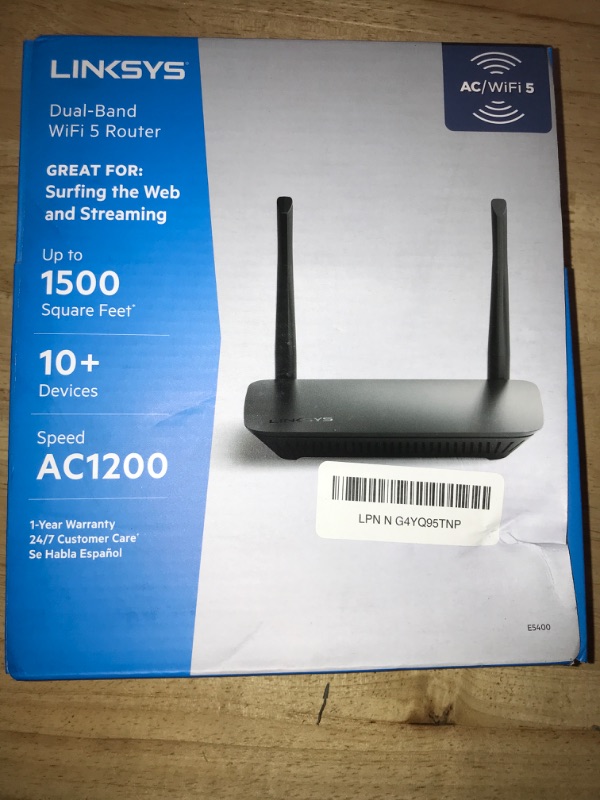 Photo 3 of Linksys WiFi 5 Router | 1,500 Sq. ft Coverage | 20+ Devices | Speeds up to (AC1200) 1.2Gbps | LN3101-AMZ | 2024 Release