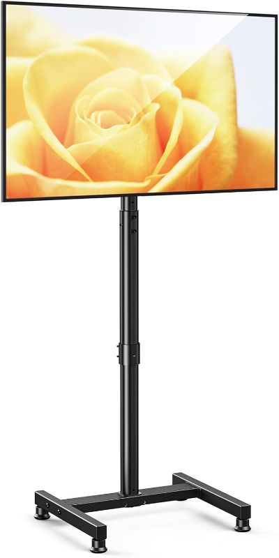 Photo 1 of AM alphamount TV Floor Stand for 13-50 inch Flat/Curved TVs up to 44 lbs, 8 Level Height Adjustable Monitor Floor TV Stand with VESA 200x200, Portable TV Mount Stand for Living Room, Bedroom, Office