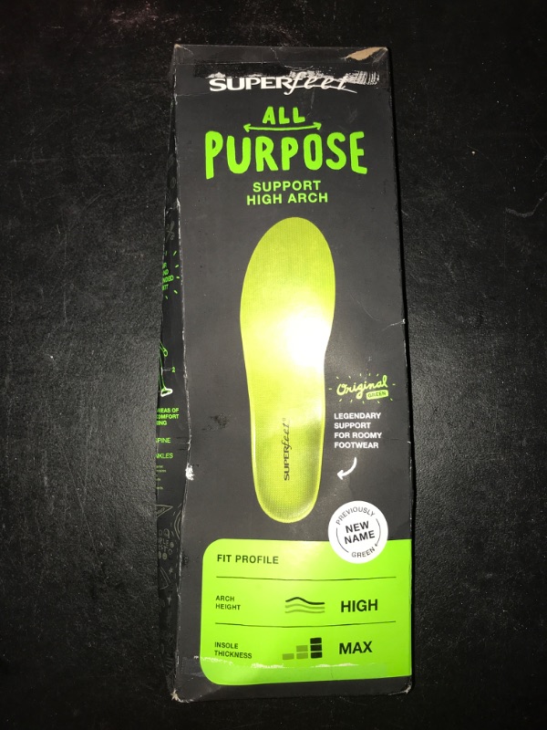 Photo 3 of  Men 7.5-9 / Women 8.5-10 Super feet All-Purpose Support High Arch Insoles (Green) - Trim-To-Fit Orthotic Shoe Inserts - Professional Grade 