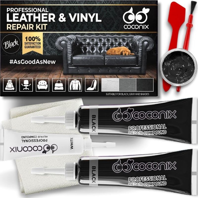 Photo 1 of COCONIX Leather Care PRO Professional Black Leather & Vinyl Repair Kit