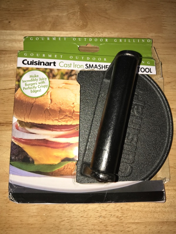 Photo 2 of Cuisinart 6.5" Cast Iron Smashed Burger Press, Juicy & Crispy Burgers for BBQs, Cookouts