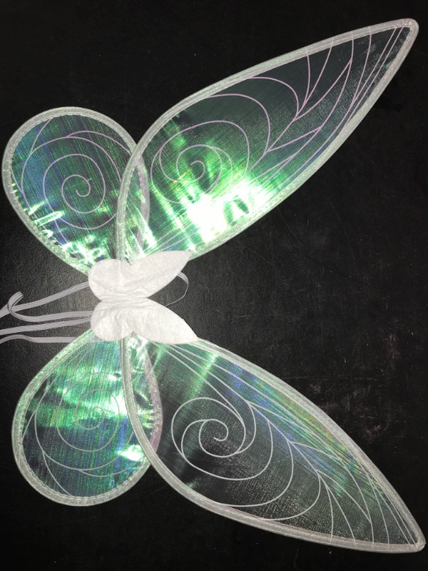 Photo 2 of quescu Fairy Wings for Adults,Butterfly Wings for Girls,Angel Wings,Fairy Costume for Women Halloween Dress Up Party Favor (White) Wand not Included