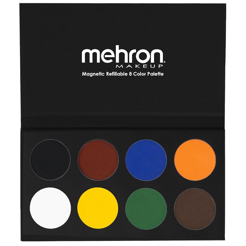 Photo 1 of Mehron Makeup Paradise Makeup AQ 8 Color Basic Palette | Magnetic Refillable Body Paint & Face Paint Palette | Professional Water Activated Makeup for Costumes, SFX, Halloween, & Cosplay