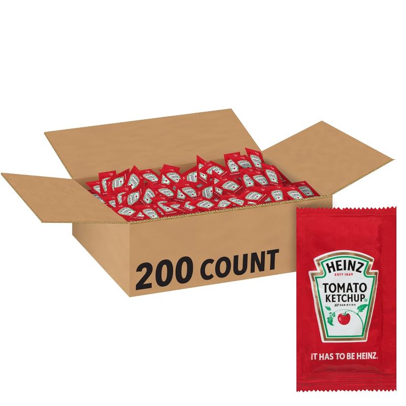 Photo 1 of Heinz Ketchup Single Serve Packet (0.3 oz Packets, Pack of 200)