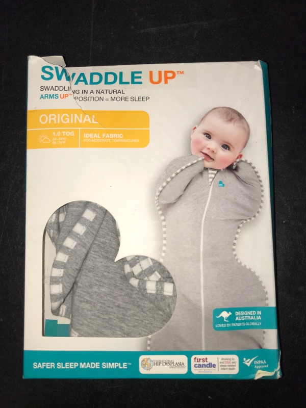 Photo 3 of Love to Dream Swaddle UP, Baby Sleep Sack, Self-Soothing Swaddles for Newborns, Improves Sleep, Snug Fit Helps Calm Startle Reflex, New Born Essentials for Baby, Small 8-13lbs, Gray