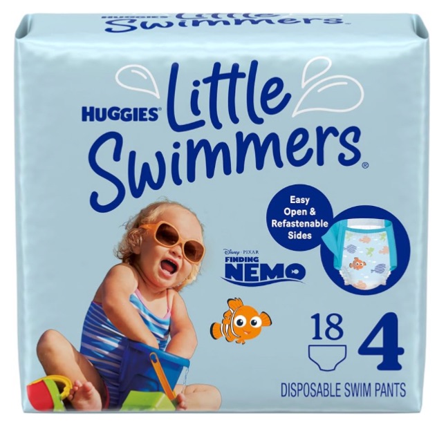 Photo 1 of Huggies Little Swimmers Disposable Swimming Diapers, Size 4 (24-34 lbs), 18 Ct