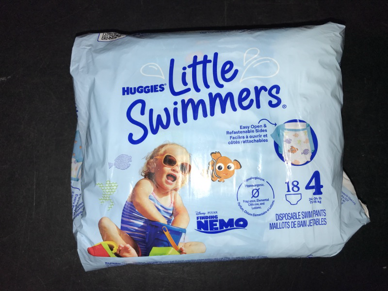 Photo 1 of Huggies Little Swimmers Disposable Swimming Diapers, Size 4 (24-34 lbs), 18 Ct