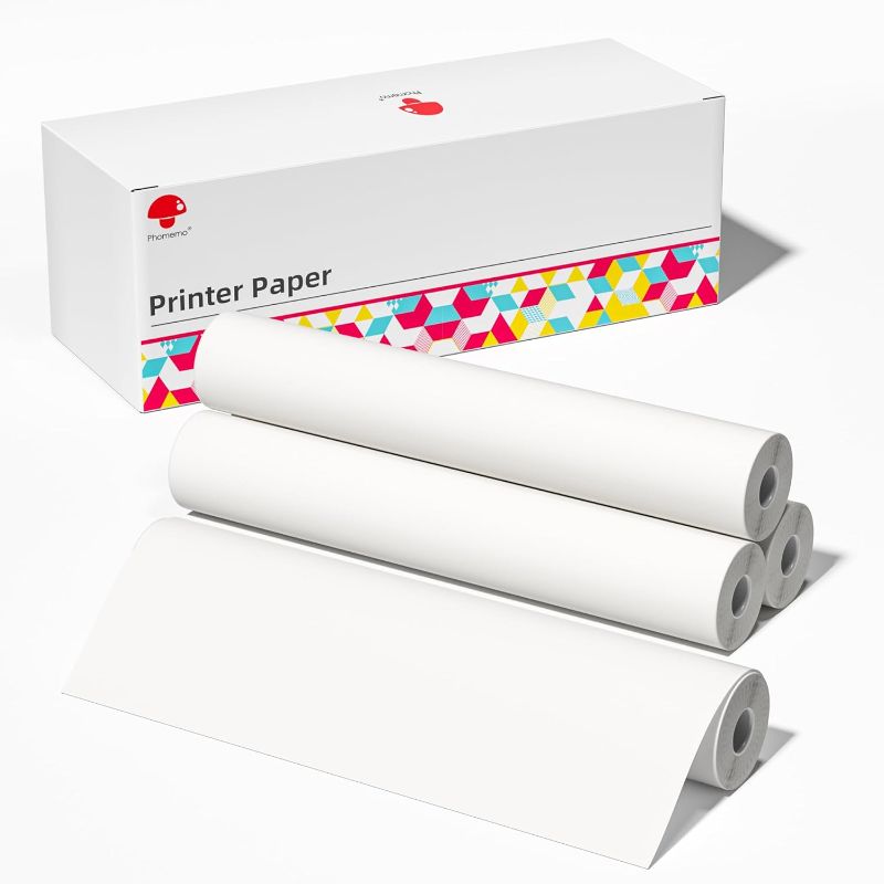 Photo 1 of 4 Rolls 8.5'' x 11'' Phomemo M832 Portable Printer Thermal Paper,US Letter Paper, Advance Thermal Printing, Thermal Roll Paper Compatible with M08F M832 Portable Printer