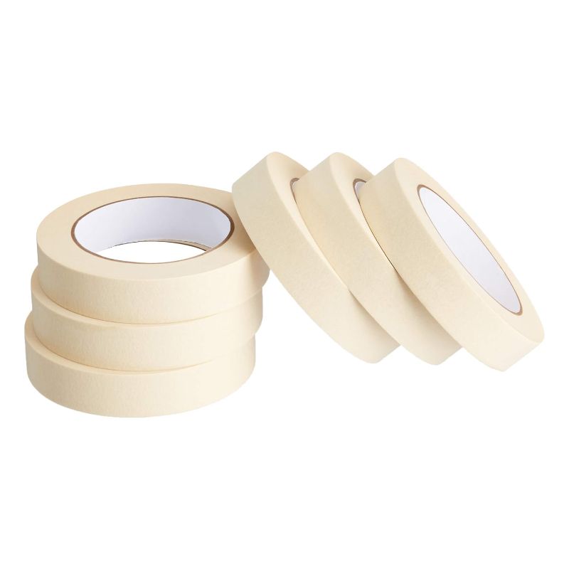 Photo 1 of Amazon Basics Masking Tape, 0.94 Inch by 180 Feet, 6 Rolls, Beige