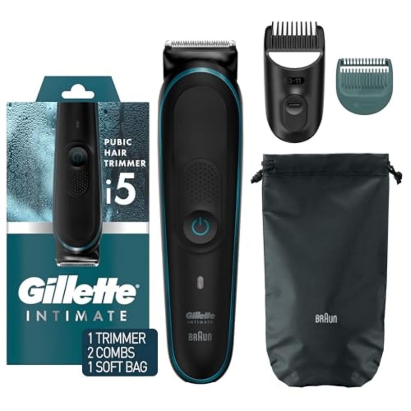 Photo 1 of Gillette Intimate Men’s Manscape Pubic Hair Trimmer, SkinFirst Ball i5 Trimmer for Men, Waterproof, Cordless for Wet/Dry Use, Electric Shaver for Men, Lifetime Sharp Blades, Manscaping Body Groomer