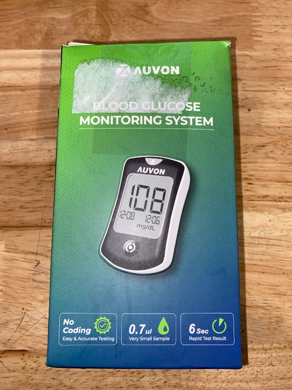 Photo 3 of AUVON Blood Glucose Monitor Kit, High Accuracy Blood Sugar Test Kit with 50 Glucometer Strips, 50 30G Lancets, 1 Lancing Devices, DS-W Diabetes Testing Kit, No Coding Required, Travel Size