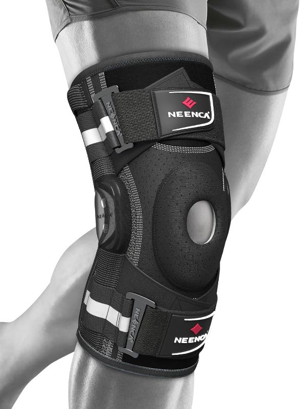 Photo 1 of NEENCA Professional Knee Brace for Knee Pain, Hinged Knee Support with Patented X-Strap Fixing System, Medical for Pain Relief, Arthritis, Meniscus Tear, ACL, PCL, MCL, Runner, Sport -FSA/HSA Eligible (XXL)