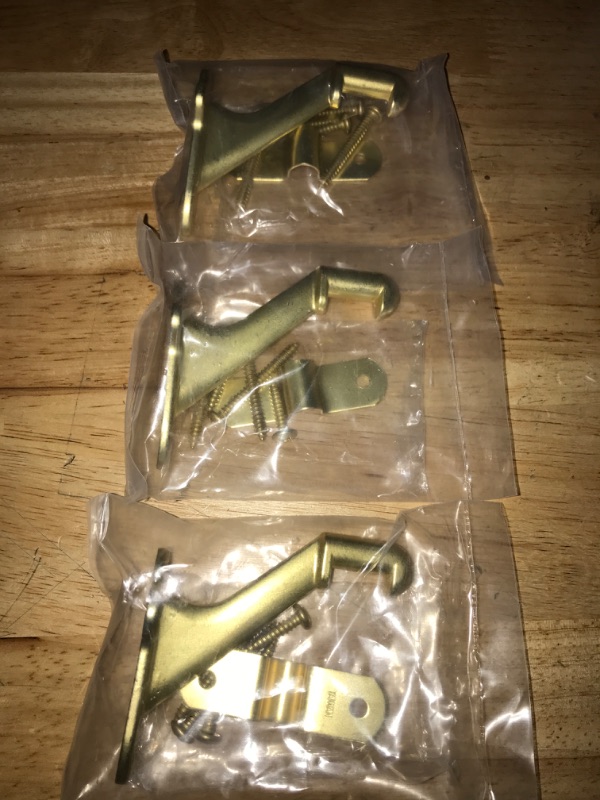 Photo 2 of Handrail Bracket Heavy Duty Champagne Brass V Style, 3 Pack | HOWTOOL