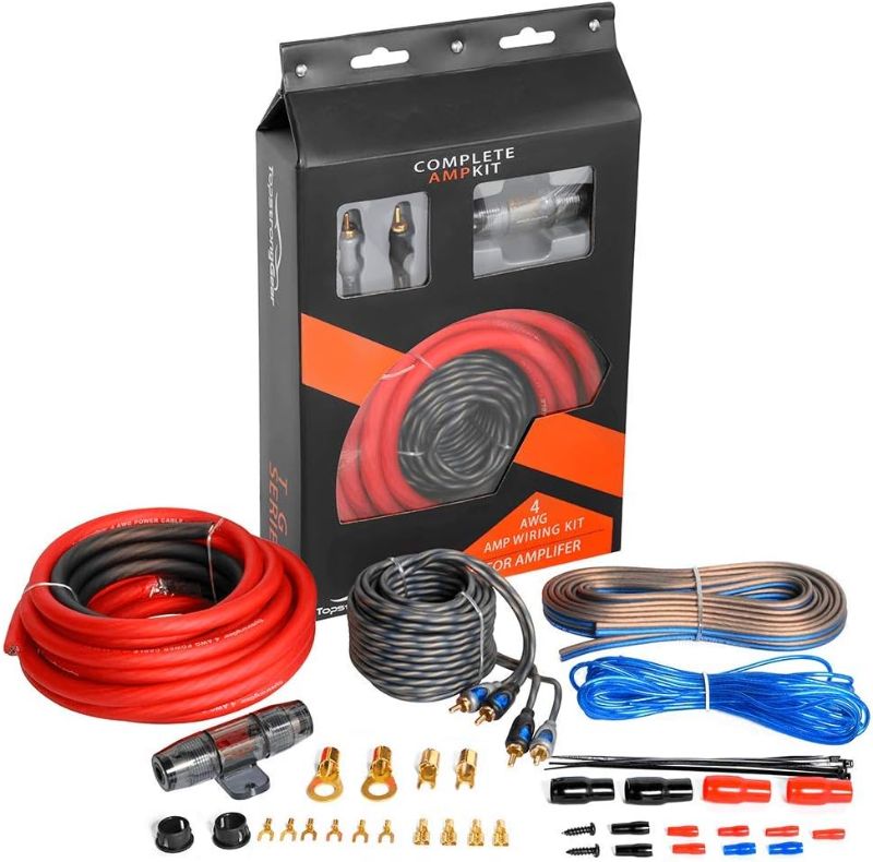 Photo 1 of TOPSTRONGGEAR 4 Gauge Amp Kit True 4 AWG Amplifier Installation Wiring Amp Kit Install Cables Car Audio Wire