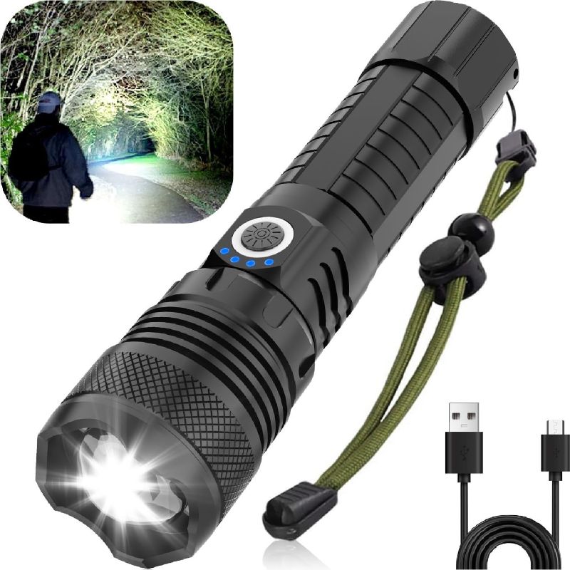 Photo 1 of Victoper LED Flashlights, High Powered 10000 Lumens Super Bright Tactical Flashlight, Rechargeable, 5 Modes Zoomable Waterproof Flash Lights for Emergency, Outdoor, Home, Camping, Hiking