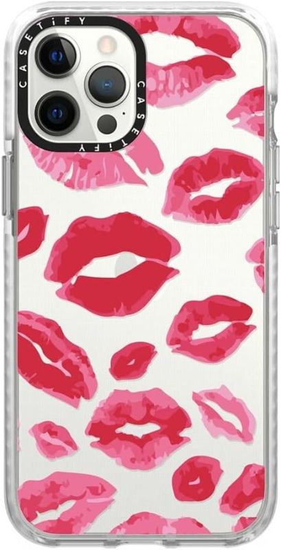 Photo 1 of CASETiFY Impact iPhone 12 Pro Max Case [6.6ft Drop Protection] - Lipstick Kisses - Clear Frost