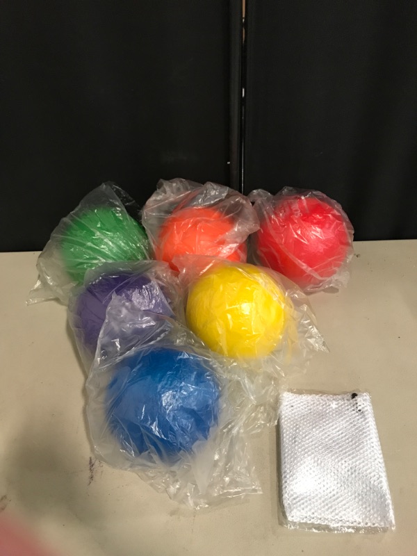 Photo 2 of (7in)Foam Dodgeball Set - Soft Skin, Low Bounce, Set of 6 with Mesh Storage Bag for Kids and Adults