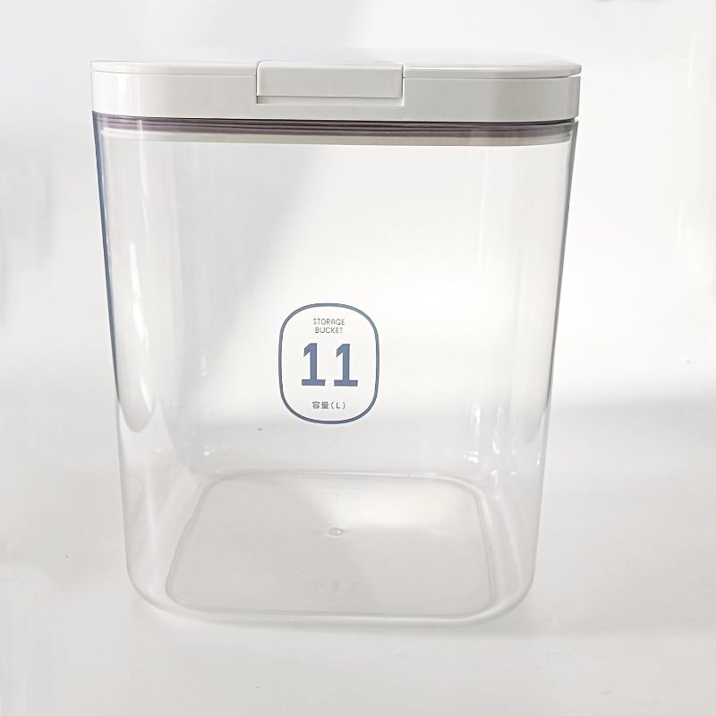 Photo 1 of Airtight Rice Storage Bin Flour Storage Container 11 L/10.5qt/10kg, Clear Food Container with Measuring Cup Airtight Lid for Kitchen Pantry Organization and Storage