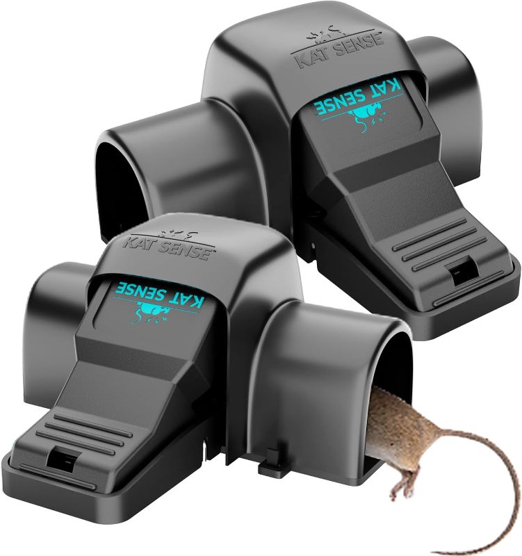 Photo 1 of Kat Sense Covered Rat & Chipmunk Traps, Prevents Accidental Triggering with Tunneled Design, Quick Humane Kill, Indoor 'N Outdoor Mouse Snap Traps