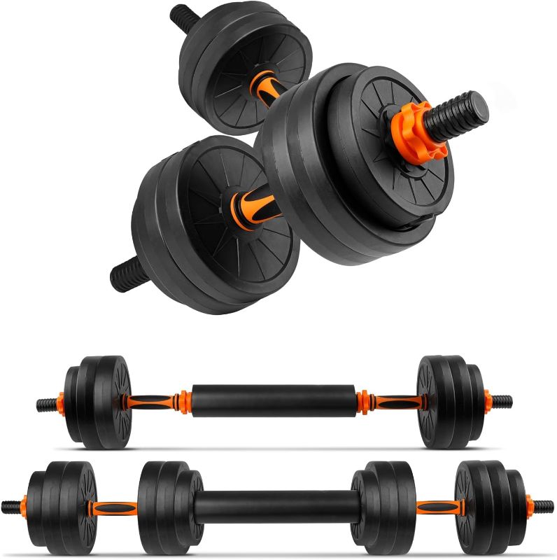 Photo 1 of Adjustable Weights Dumbbells Set, 22/33/44/55/66/88lbs Free Weights Dumbbells Set with Upgraded Nut, Weight Set for Home Gym, 3 in 1 Used as Barbell, Dumbbell, Push up Stand, Workout, Suitable Men Women