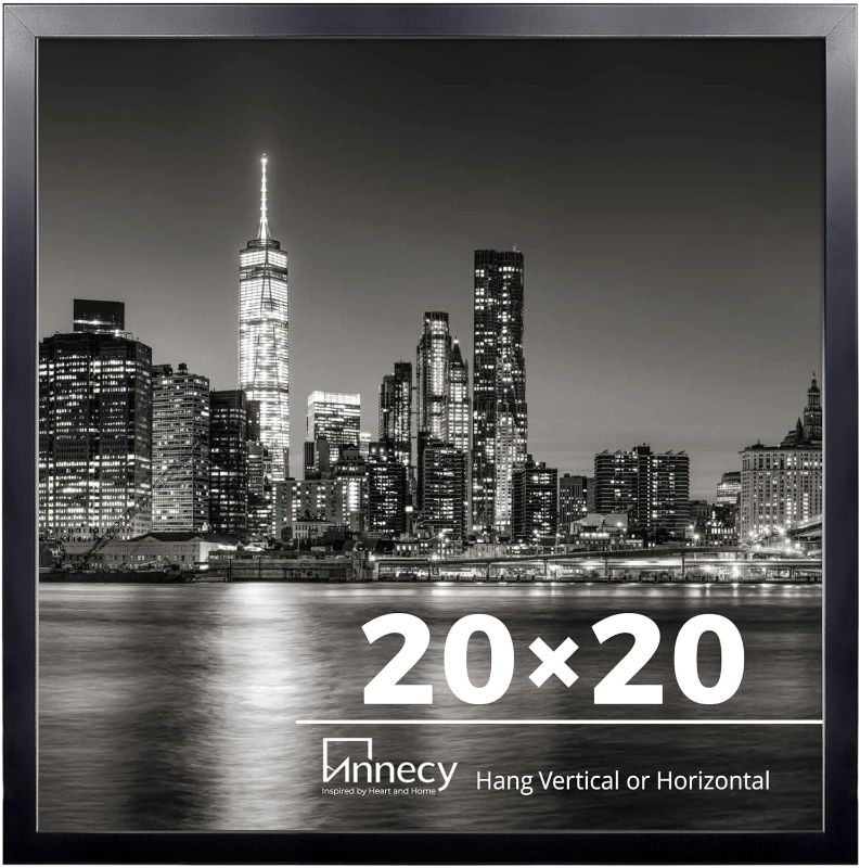 Photo 1 of Annecy 20x20 Picture Frame Black 1 Pack, 20 x 20 Picture Frame for Wall Decoration, Classic Black Minimalist Style Suitable for Decorating Houses, Offices, Hotels