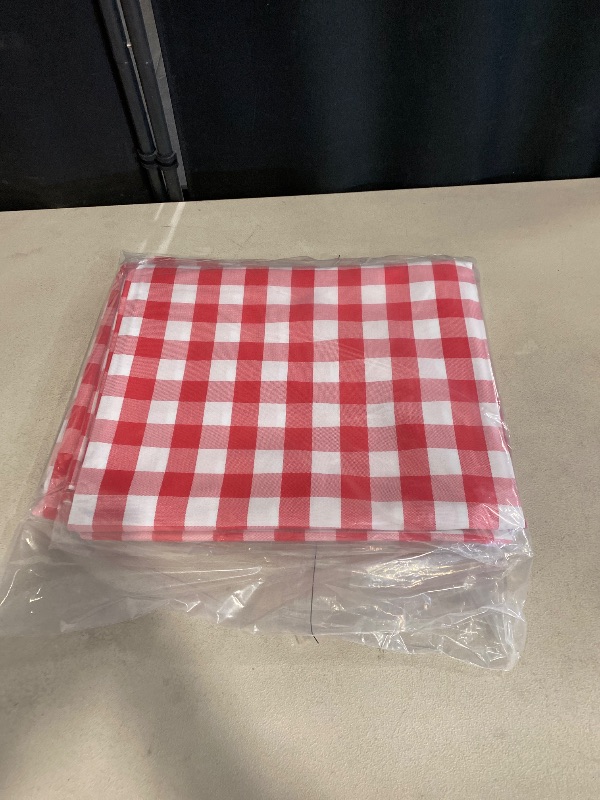 Photo 3 of  Red and White Buffalo Plaid Tablecloth Waterproof, 2 Pack, 60 x 102 inch - Checkered Table Cloth Rectangle for Christmas/Outdoor Picnic/Dining/Spring Party