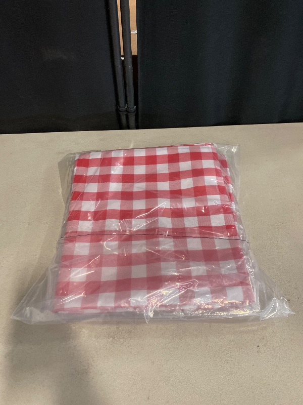 Photo 3 of  Red and White Buffalo Plaid Tablecloth Waterproof, 2 Pack, 60 x 102 inch - Checkered Table Cloth Rectangle for Christmas/Outdoor Picnic/Dining/Spring Party