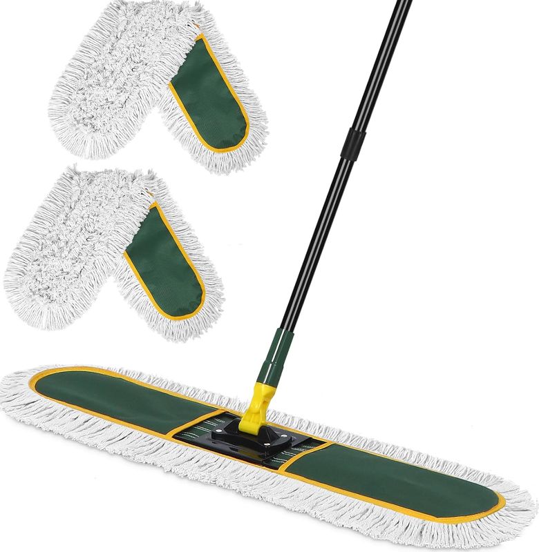 Photo 1 of 36" Commercial Dust Mop for Floor Cleaning with Replacement Mop Pads, Heavy Duty Industrial Large Floor Wet Dry Mop for Cleaning Office Garage Hardwood Warehouse Factory Mall