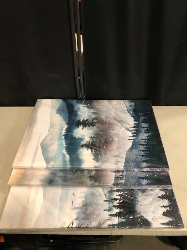 Photo 1 of MHARTK66 Large Canvas Wall Art For Living Room Framed Wall Decor For Bedroom Office Decoration Fog Mountain Forest Posters Landscape Wall Painting Print Pictures Artworks Ready to Hang Home Decor