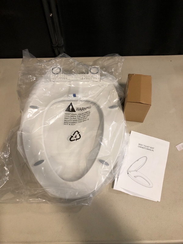 Photo 2 of Elongated Bidet Toilet Seat with Quiet-Close, Non-Electric Bidet Toilet Seat with Self Cleaning Dual Nozzles, Fit Elongated Toilet Seat, White Bidet Attachment with Brass inlet