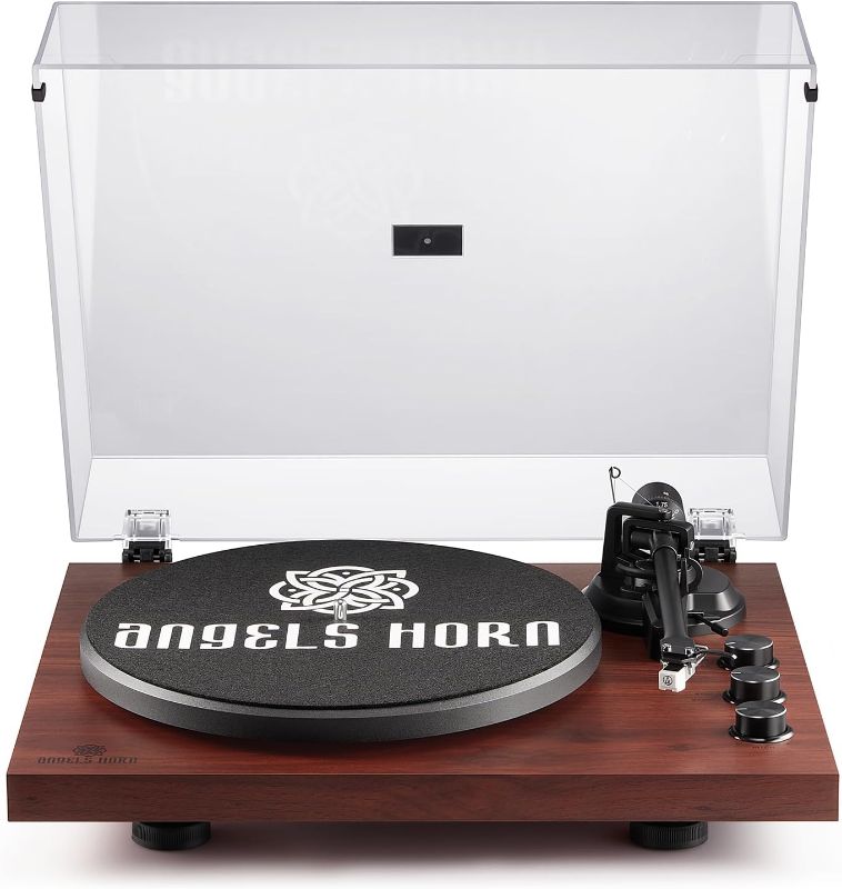 Photo 1 of ANGELS HORN Vinyl Record Player Turntable with 2-Speed Belt-Drive, Bluetooth Output, Pitch Control, Built-in Phono Preamp, Adjustable Counterweight, AT-3600L
