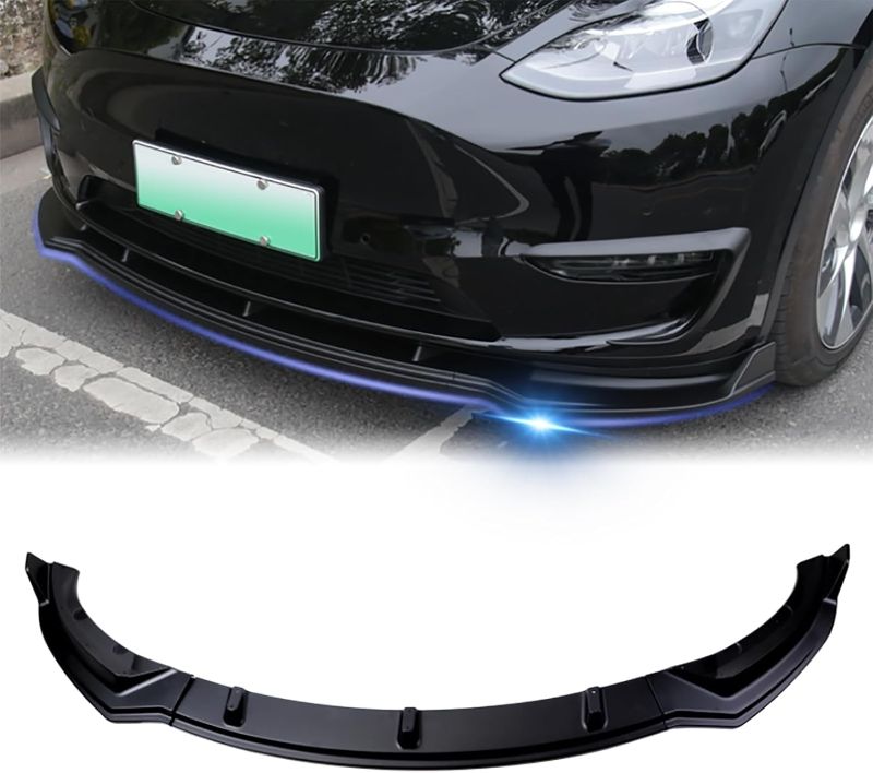 Photo 1 of Front Bumper Lip Front Spoiler Wing Fit for 2017-2023 Tesla Model 3 Accessories(Matte Black)