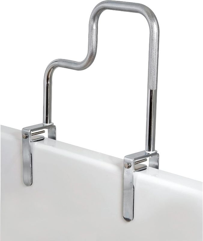 Photo 1 of Carex Tri-Grip Bathtub Handle Grab Bar with Chrome Finish - Bathtub Grab Bar Safety Bar For Seniors and Handicap - For Assistance Getting In and Out of Tub, Easy to Install on Most Tubs