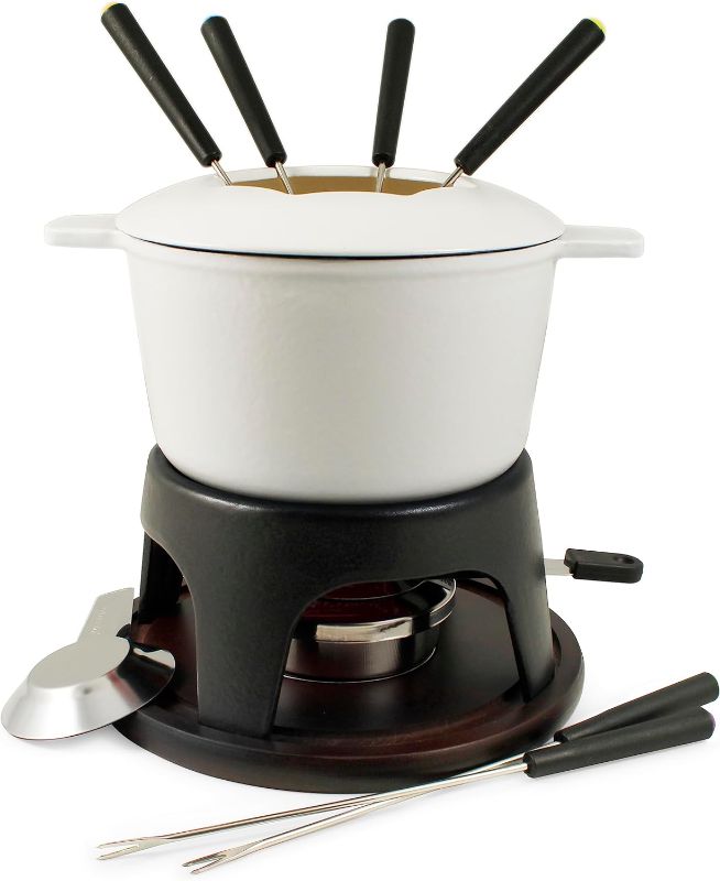 Photo 1 of Swissmar Sierra 11 Piece Cast Iron Fondue Set - Matte White