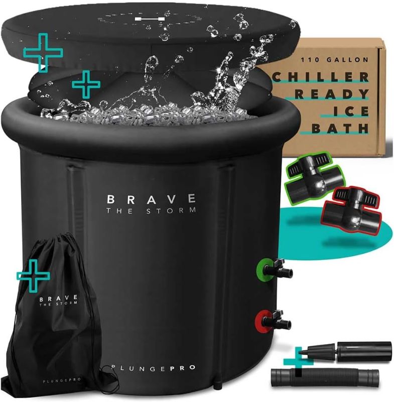 Photo 1 of Cold Plunge Tub for Ice Baths at Home - 110 Gal Outdoor & Indoor Cold Water Plunge Tub with Lid - Water Chiller Compatible - XL Recovery Tub for Athletes - Portable Ice Bath & Accessories