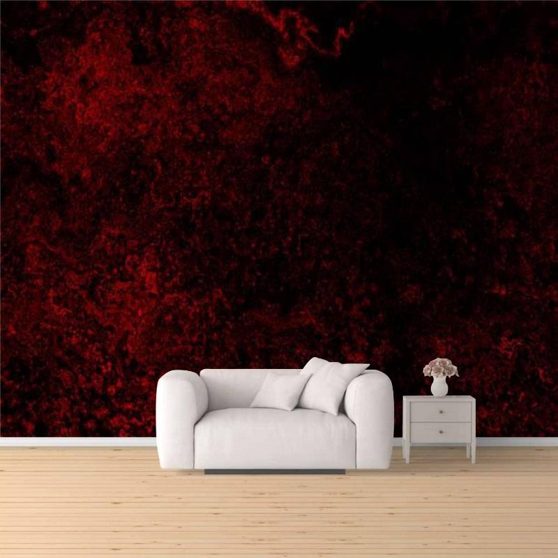 Photo 1 of Black Red Grunge Dirty Concrete Wall Stucco Spooky Vintage Texture Peel & Stick Wallpaper Removable Self-Adhesive Large Wallpaper Roll 3D Wall Mural Sticker Home Decor for Living Room Bedroom