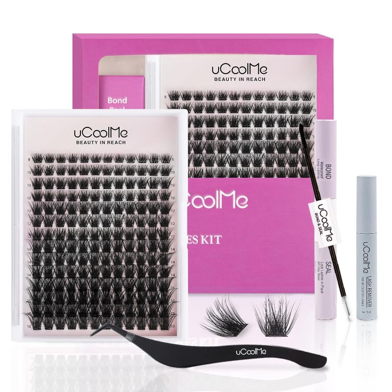 Photo 1 of Magic Lash Clusters Kit 8-18mm Volume Wispy Eyelash Clusters Kit D Curl - WideSpan DIY Eyelash Extension Kit Cat Eye Lashes Individual Fake Eyelashes Clusters Kit with 0.05mm Ultra-Thin Black Band