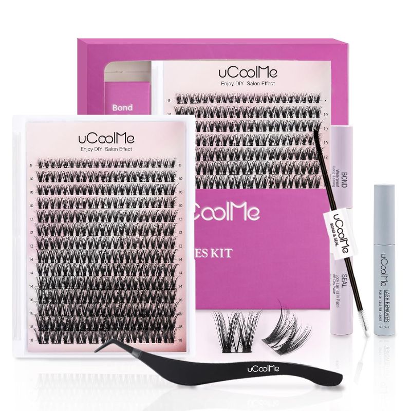 Photo 1 of Flora Lash Clusters Kit 8-18mm Hybrid Volume Wispy Eyelash Clusters D Curl - WideSpan DIY Eyelash Extension Kit Spiky Cat Eye Lashes Individual Fake Eyelashes Clusters Kit 0.05mm Ultra-Thin Black Band