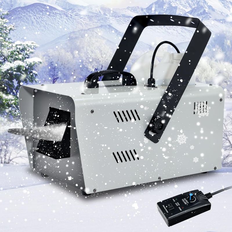 Photo 1 of TCFUNDY Snow Machine 1500W Snow Making Machine Snowflake Maker for Christmas Wedding Kids Party Stage Effect with Wired Remote Control