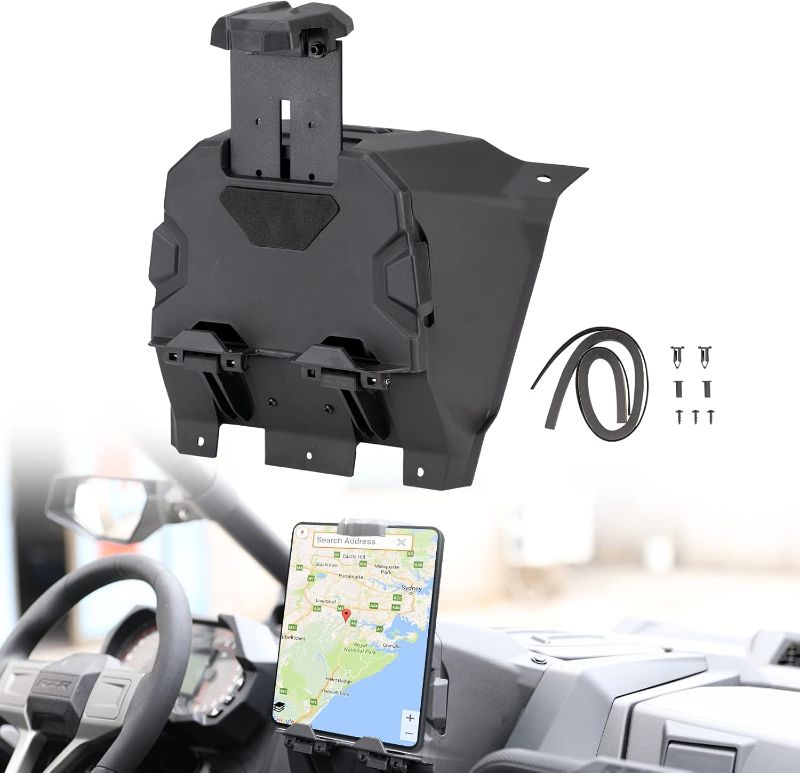 Photo 1 of A & UTV PRO Electric Tablet Holder for Polaris RZR PRO XP PRO XP4 2020 2021 2022 2023 2024 -RZR PRO R Turbo R 2022 2023 2024 – GPS Phone & iPad Tablet Mount with Storage Box Organizer Tray Accessories